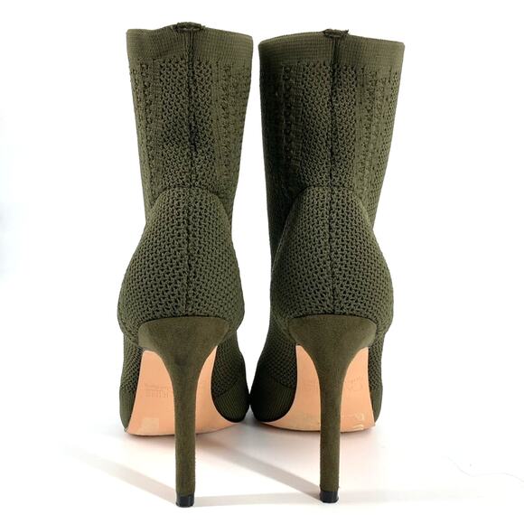 Catherine Catherine Malandrino Womens Green Knit Slip On Peep Toe Sock Boot 6 - Picture 5 of 10